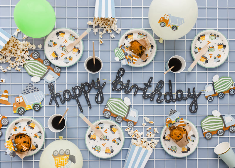 Construction Party Cupcake Toppers - Set of 6