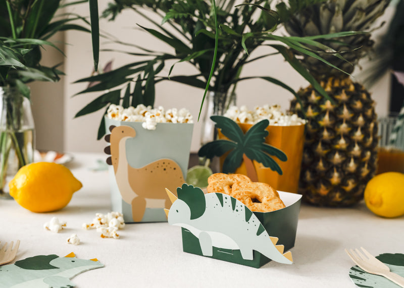 Dinosaur Party Food Snack Display Boxes - Pack of 6