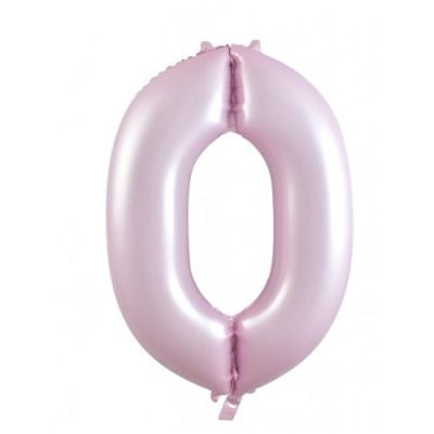 Matt Pastel Pink 86cm Number 0 Balloon