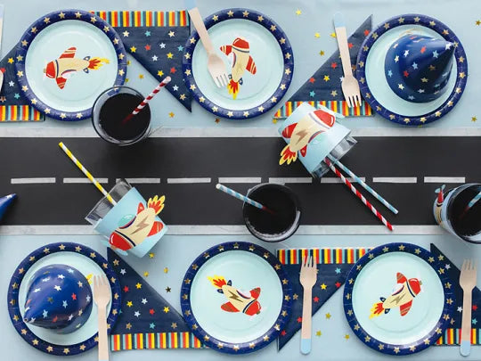 Airplane Small Paper Plates - Pack of 6