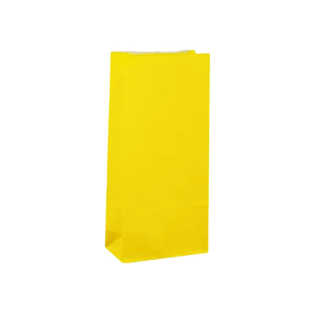 Yellow Paper Party Bags - Pack of 12