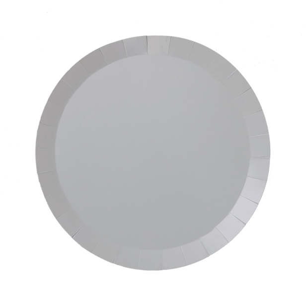 Cool Grey Paper Snack Plates - Pack of 20