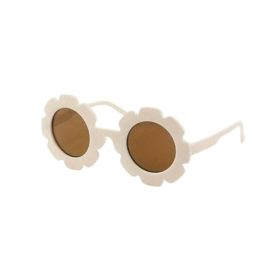 Kids Flower Sunglasses - White Linen