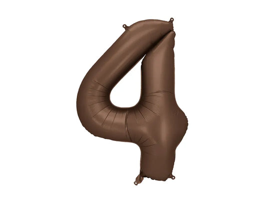 Mocha Brown 86cm Number 4 Balloon