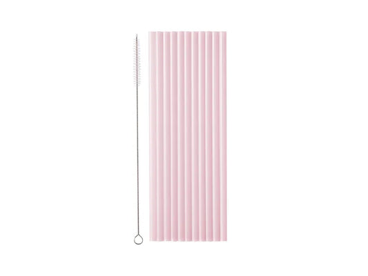Pastel Pink Reusable Drinking Straws - Pack of 12