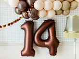 Mocha Brown 86cm Number 4 Balloon
