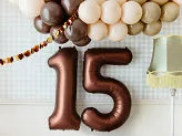 Mocha Brown 86cm Number 5 Balloon