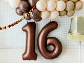 Mocha Brown 86cm Number 6 Balloon