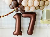 Mocha Brown 86cm Number 7 Balloon