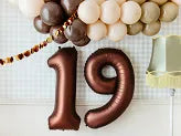 Mocha Brown 86cm Number 9 Balloon