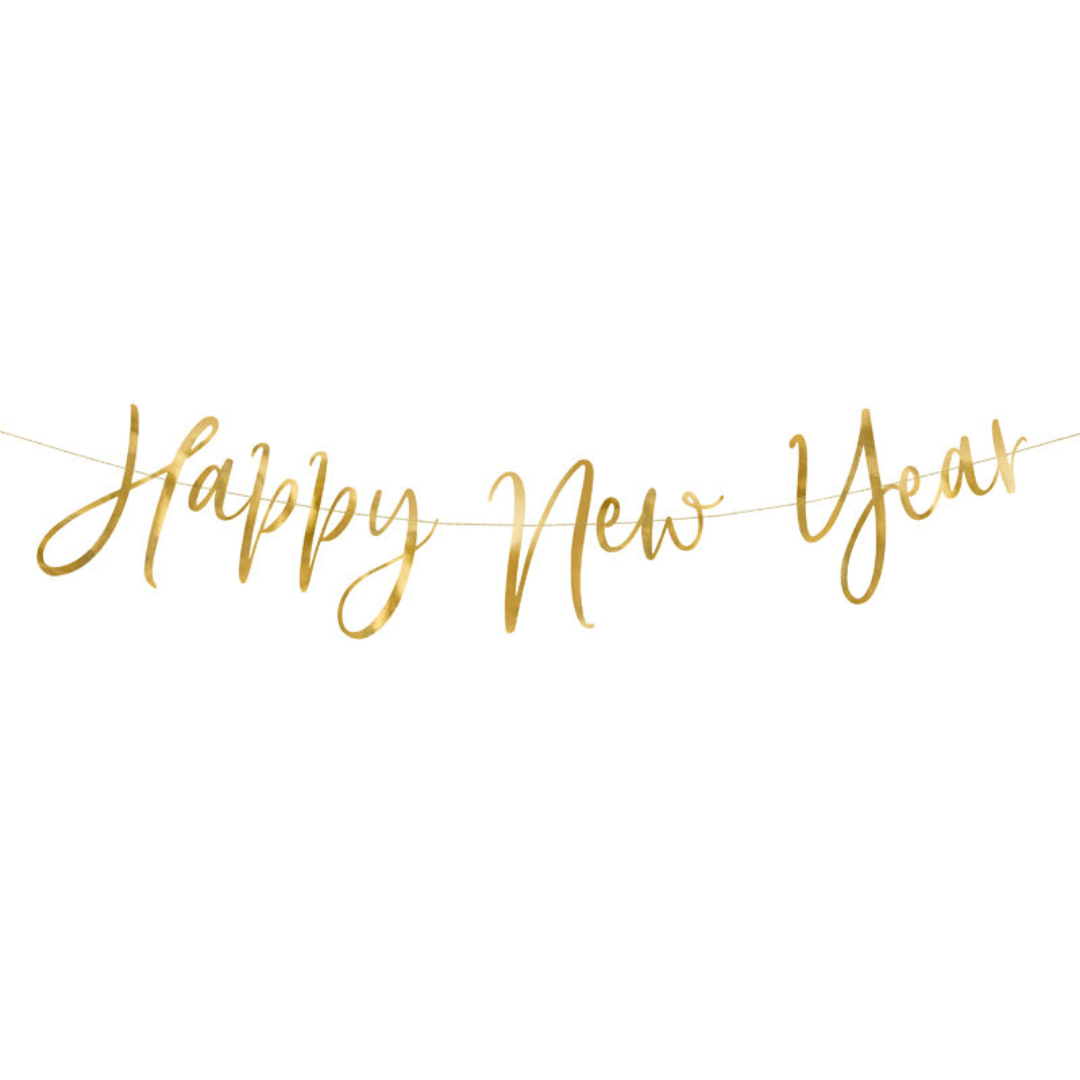 Happy New Year Script Bunting - Gold
