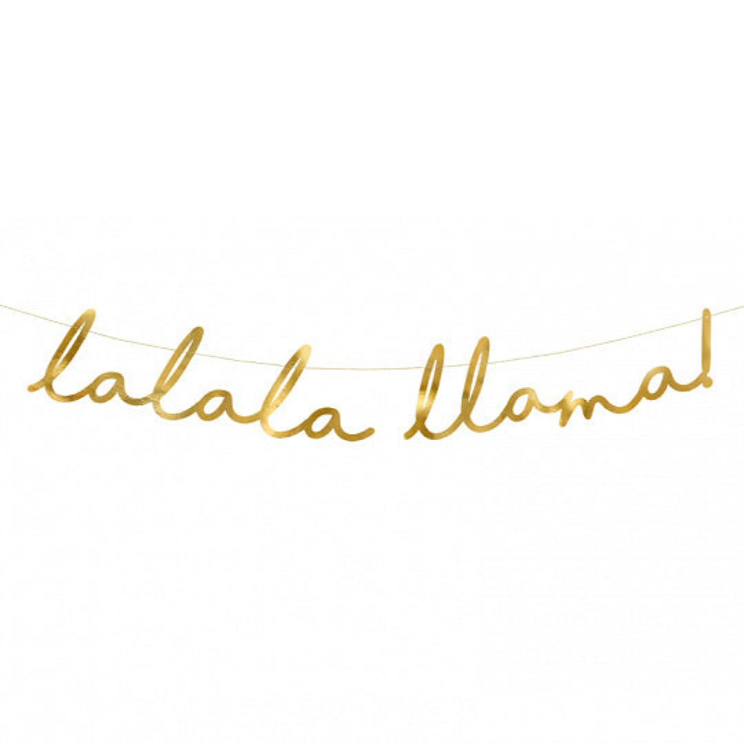 Lalala Llama Gold Paper Garland