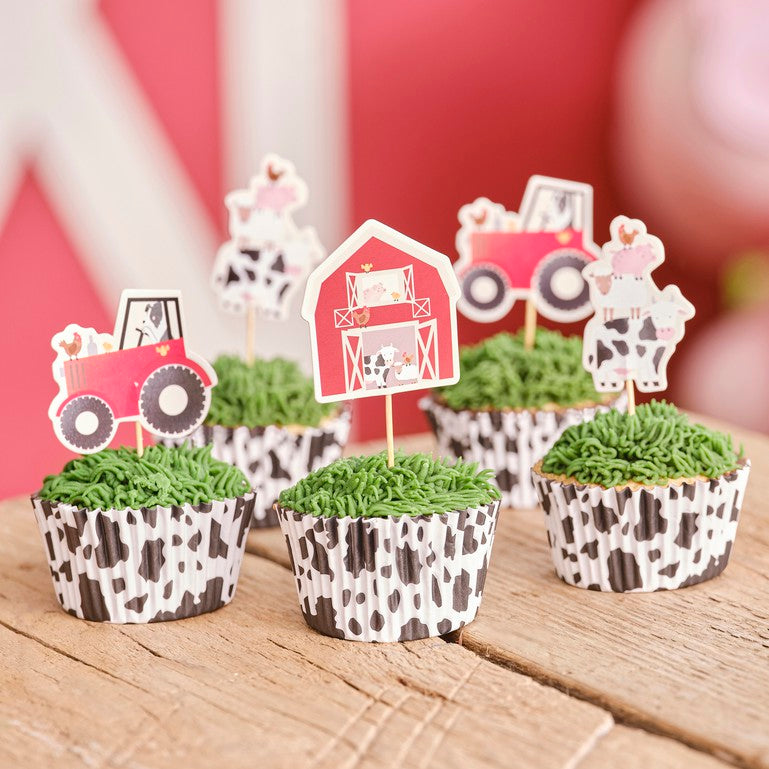 Farm Animal Party Cupcake Topper Kit