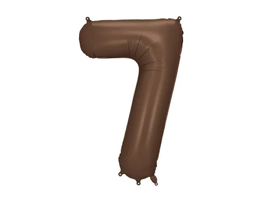 Mocha Brown 86cm Number 7 Balloon