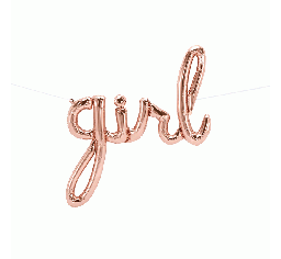 Foil Rose Gold Girl Script Balloon