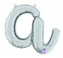 Script Letter Balloons - Silver