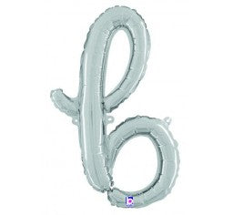 Script Letter Balloons - Silver