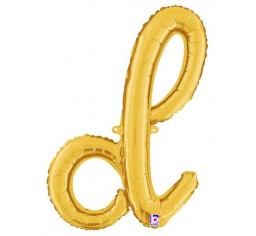 Script Letter Balloons - Gold