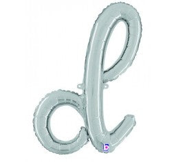 Script Letter Balloons - Silver