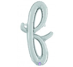 Script Letter Balloons - Silver