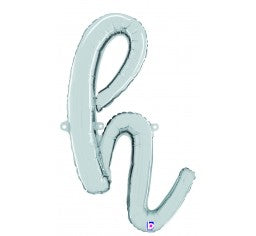Script Letter Balloons - Silver