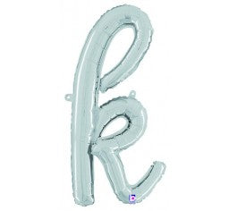 Script Letter Balloons - Silver