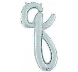 Script Letter Balloons - Silver