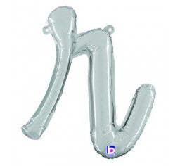 Script Letter Balloons - Silver
