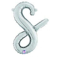 Script Letter Balloons - Silver