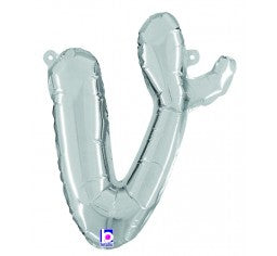 Script Letter Balloons - Silver