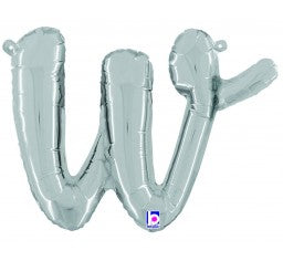 Script Letter Balloons - Silver
