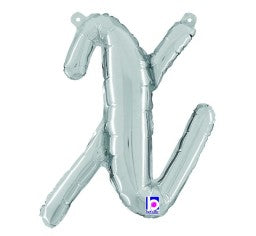Script Letter Balloons - Silver