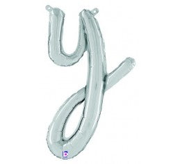 Script Letter Balloons - Silver