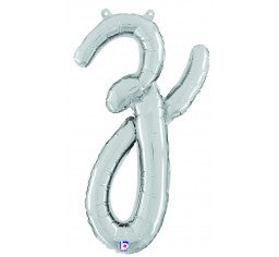 Script Letter Balloons - Silver