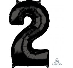 Black 66cm Number 2 Balloon