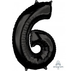 Black 66cm Number 6 Balloon