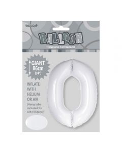 White Number Balloons 86cm