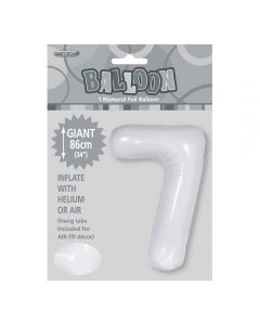 White Number Balloons 86cm