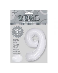 White Number Balloons 86cm