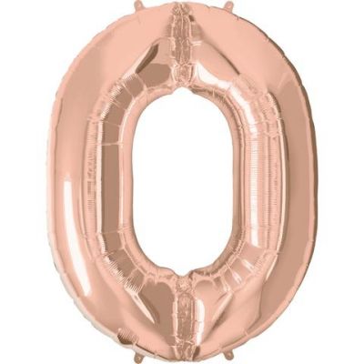 Foil Rose Gold 86cm Number 0 Balloon