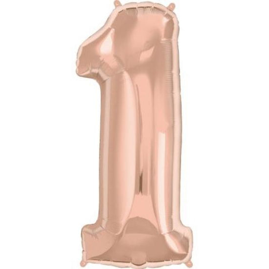 Foil Rose Gold 86cm Number 1 Balloon