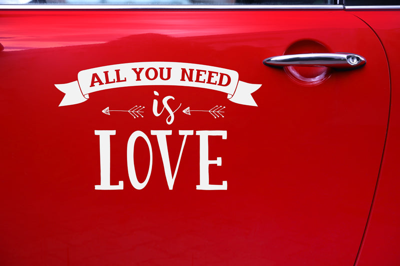 Wedding day car sticker - All you need is love