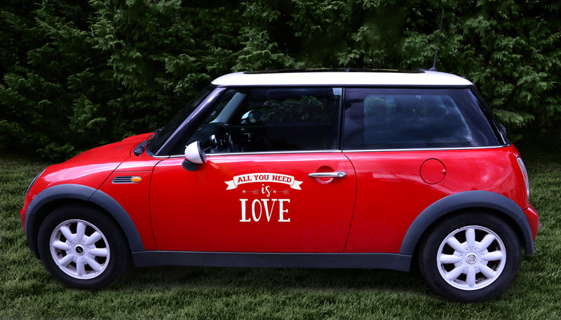 Wedding day car sticker - All you need is love