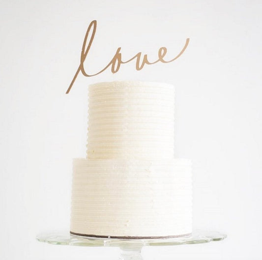 Wooden 'love' Wedding Cake Topper