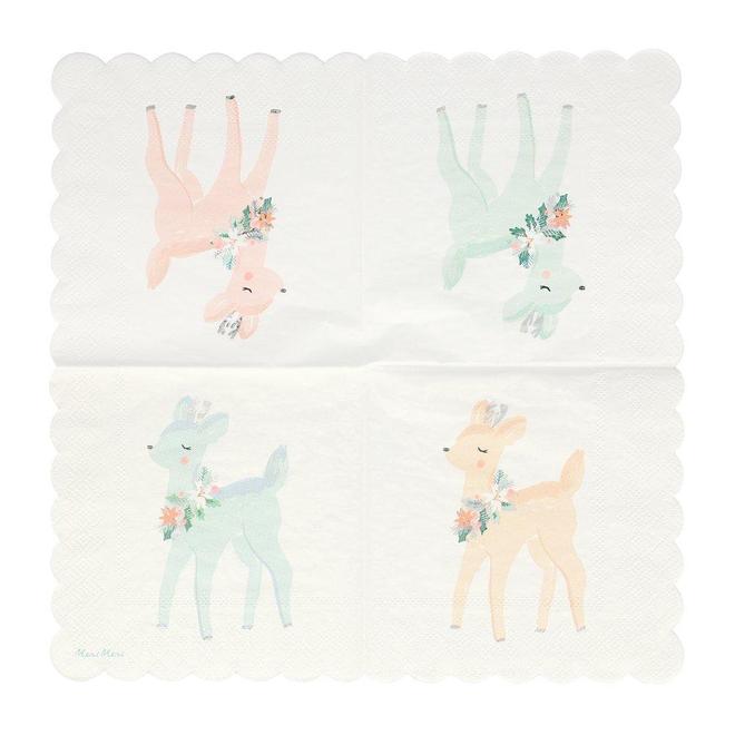 Pastel Deer Napkins - Pack of 16