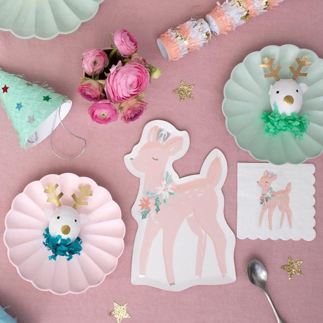 Pastel Deer Napkins - Pack of 16