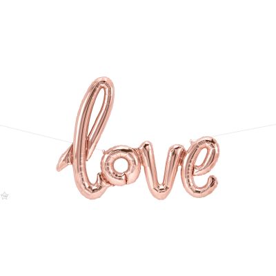 Foil Rose Gold Love Script Balloon