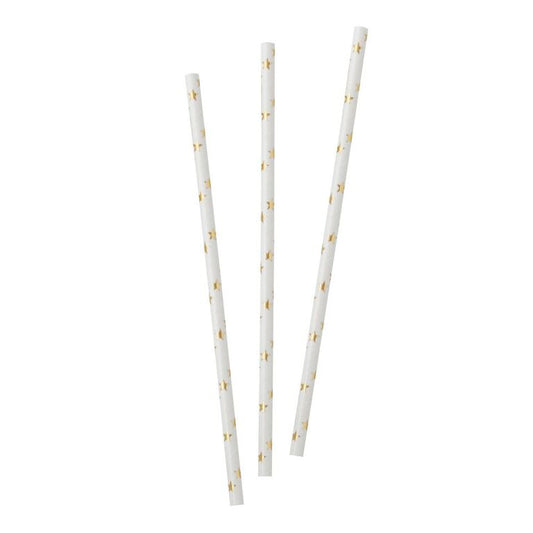 Paper Straws - Foil Gold Star