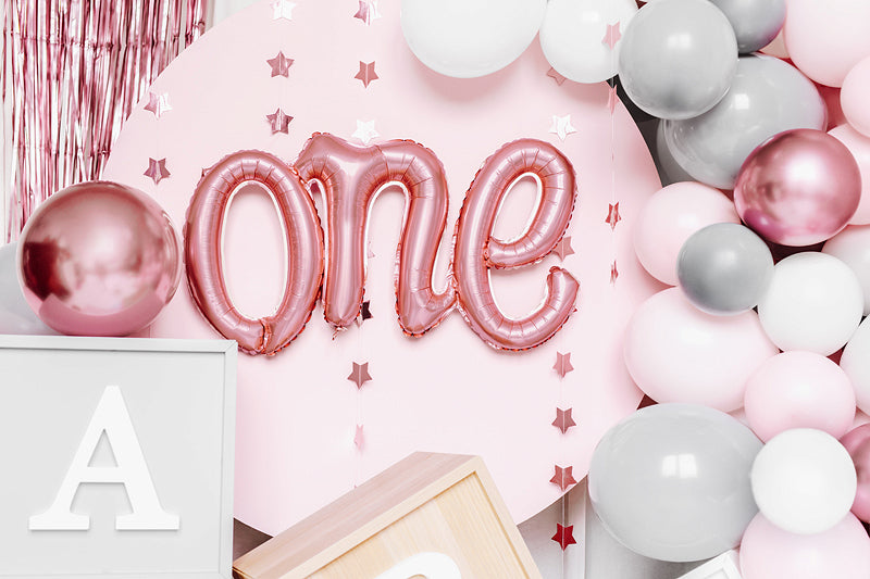 Foil Rose Gold Script 'One' Balloon