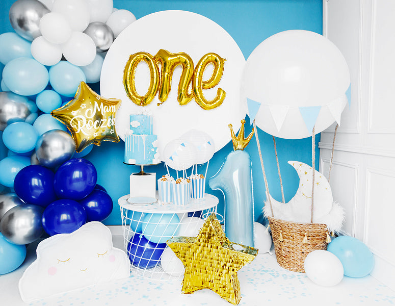 Pastel Blue Number 1 Crown Balloon